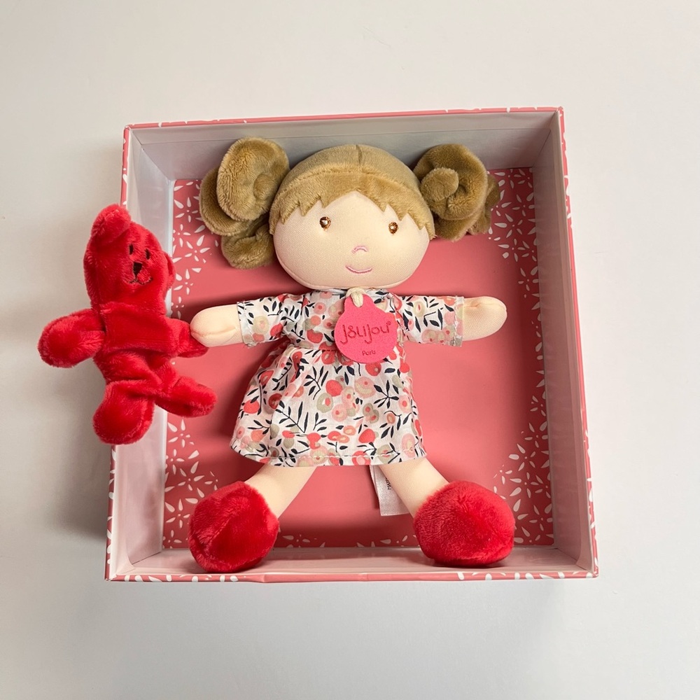 JoliJou Demoiselle Plush Baby Doll with Bear